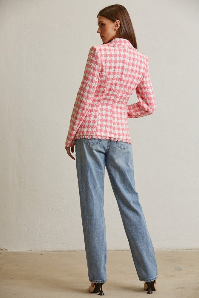 PLAID TWEED JACKET